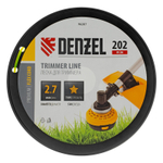 Леска для триммера звезда, 2,7мм х 202м, на DIN катушке FLEX CORD Denzel