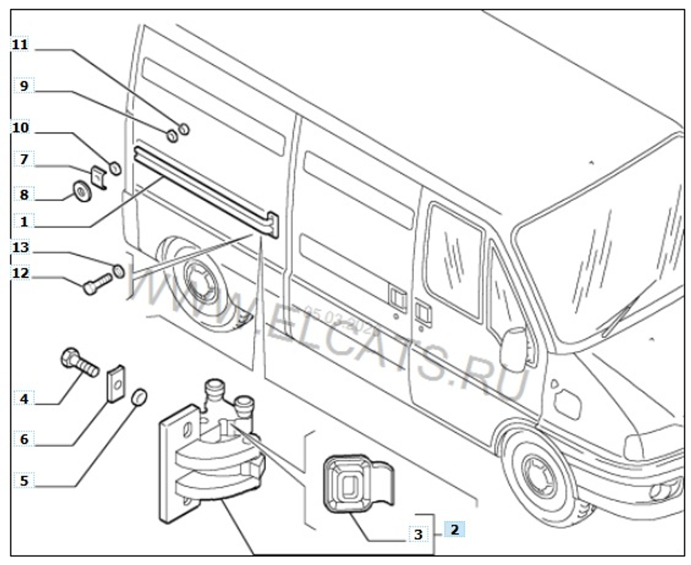 Каретка / Ролик сдвижной двери средняя для Фиат Дукато RUS / Peugeot Boxer / Citroen Jumper / RVLT-1336737080