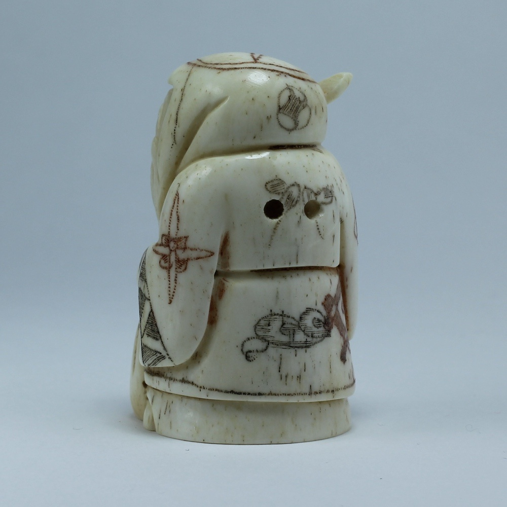 Нэцкэ Фукурокудзю с посохом и мешком риса