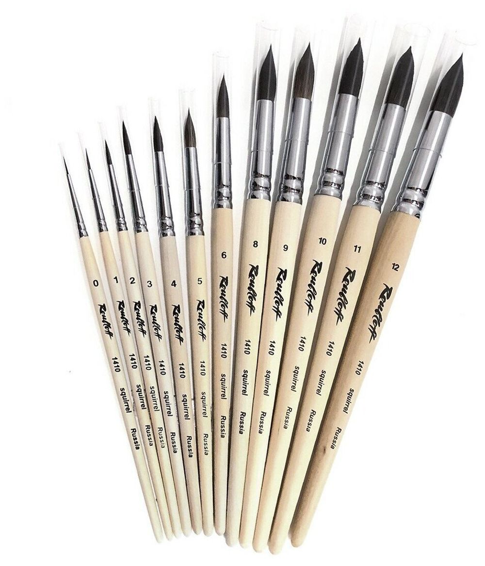 Кисть художественная ROUBLOFF (Рублев) белка, круглая, № 3, короткая ручка, ЖБ1-03,00Б