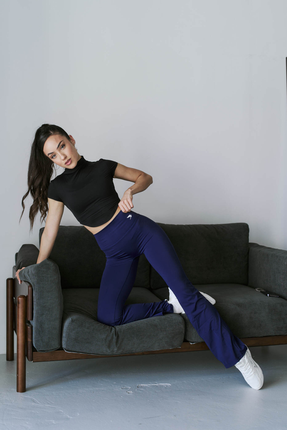 ЛЕГГИНСЫ КЛЕШ STRIPE (синий)