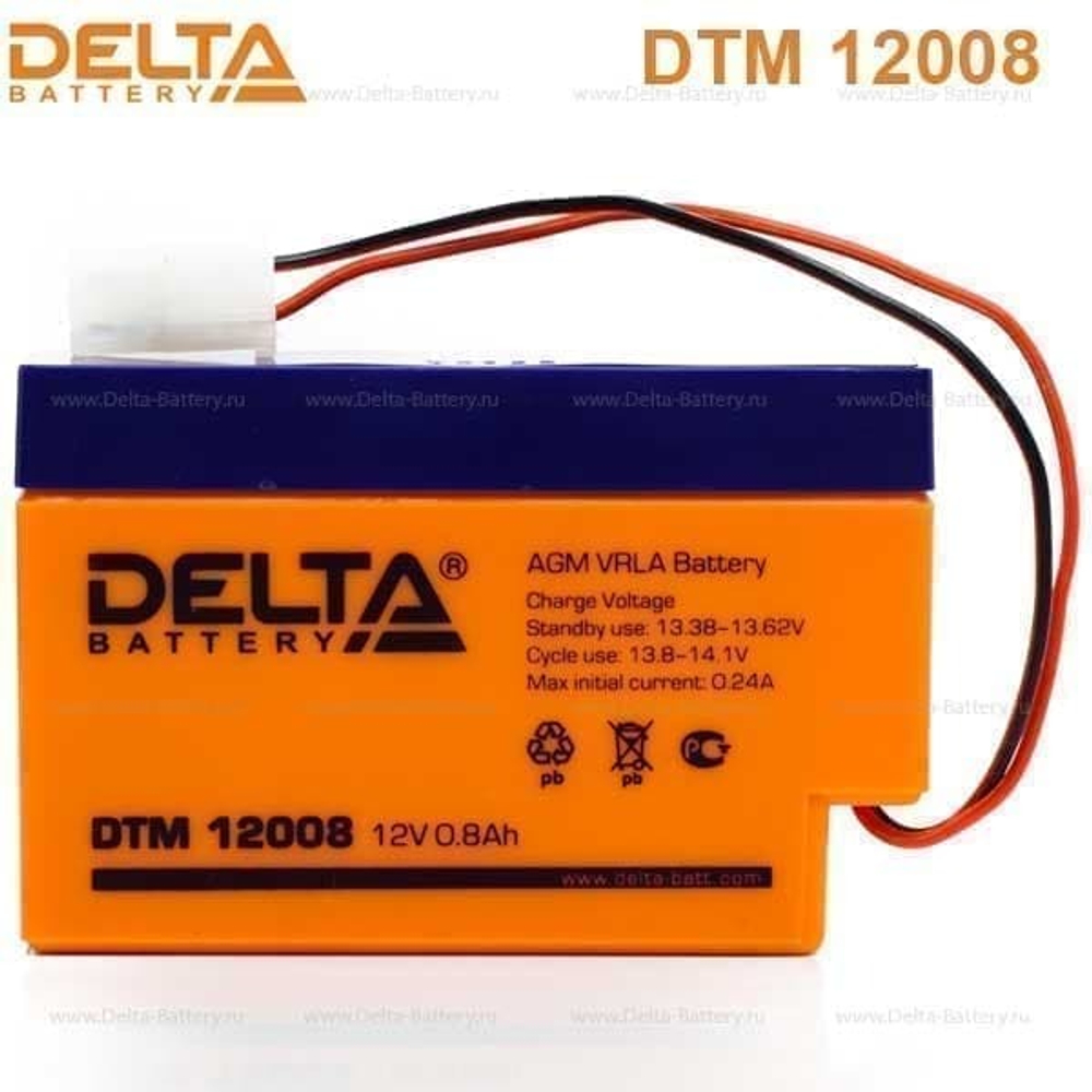 Аккумуляторная батарея Delta DTM 12008 (12V / 0.8Ah)