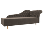 Кушетка Камерон правая, Коричневый, Велюр, 110094