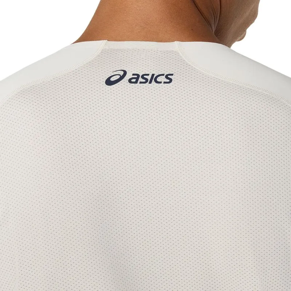 Мужская теннисная футболка с длинным рукавом Asics Match Long Sleeve - soft oat