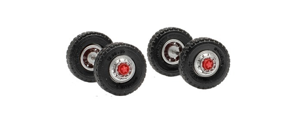 Комплект колес с дорожными шинами 12,00 x 20 со стальным ободом и протектором для передней оси Scania LB 76 (комплект: 2 оси)