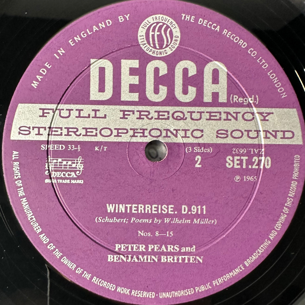 Шуберт - Зимний путь / Шуман – Любовь поэта 2LP (Англия 1965г.)