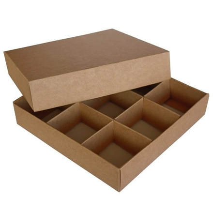 Коробка для 9 конфет (цвет Крафт) без окна