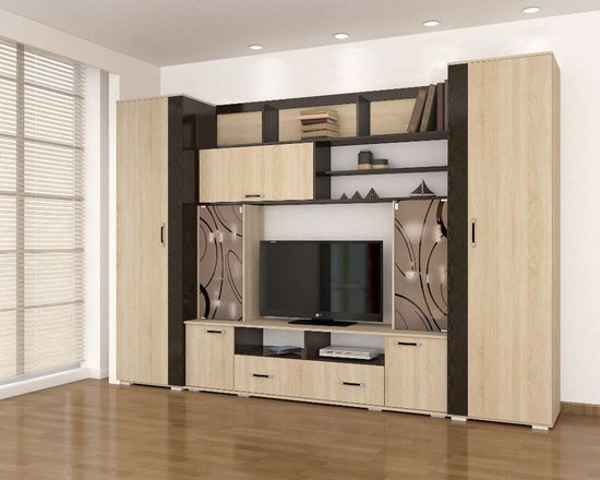 Гостиная модульная ОСКАР-18-4 дуб сонома / венге