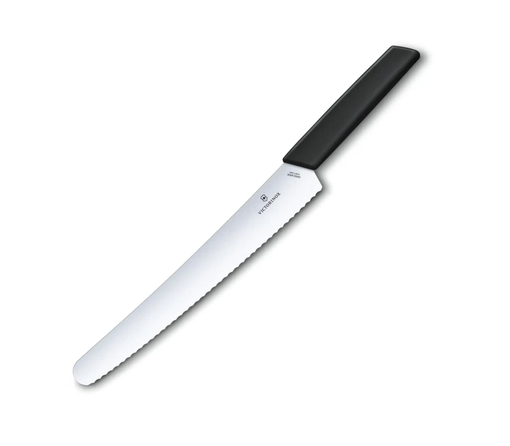Victorinox Нож Swiss Modern 26см, зубчатый, черный