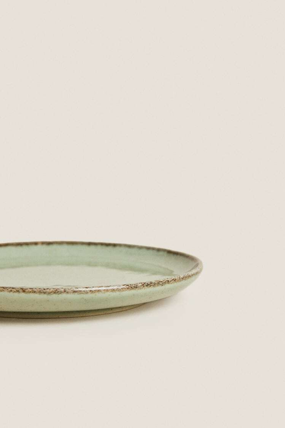 ZARA HOME ФАРФОРОВАЯ БОКОВАЯ ТАРЕЛКА, ЦВЕТ МОРСКОЙ ВОЛНЫ