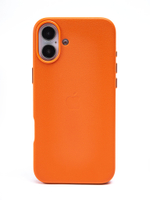 Кожаный чехол Leather Case на iPhone 16 Plus, Оранжевый
