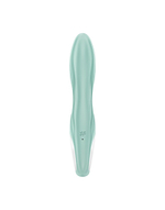 Зеленый вибратор-кролик Satisfyer Air Pump Bunny 5+ с функцией расширения - 20,4 см.