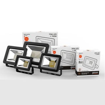 Прожектор светодиодный Gauss LED 20W 1300lm IP65 3000К чёрный 613527120