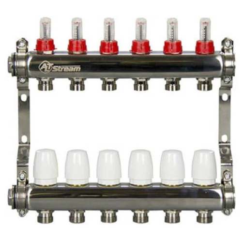 Группа коллекторная ALTSTREAM с расходомерами, сталь 1"х 4х3/4"