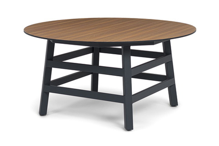 "Рио" стол из HPL круглый Ø160см, H75, цвет столешницы "дуб"