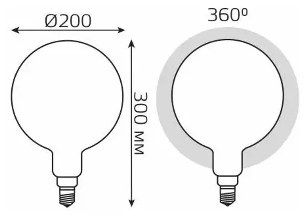 Лампа Gauss LED Filament G150 5W 250lm1800K E27 rainbow 1007802103