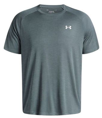 Мужская теннисная футболка Under Armour Tech Textured Short Sleeve - jasper blue/white