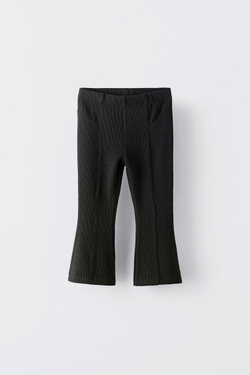 ZARA ЛЕГИНСЫ FLARE ИЗ ТКАНИ ОТТОМАН, ЧЕРНЫЙ