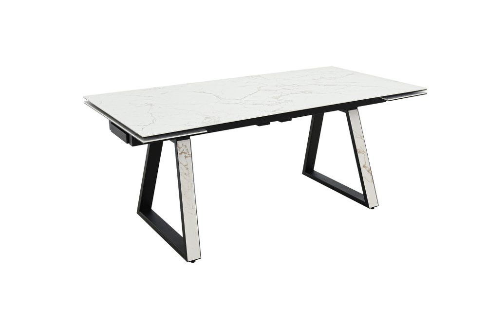 Стол Аврора Монако NEW, Керамогранит, Черный матовый муар/Calacata vaglioro