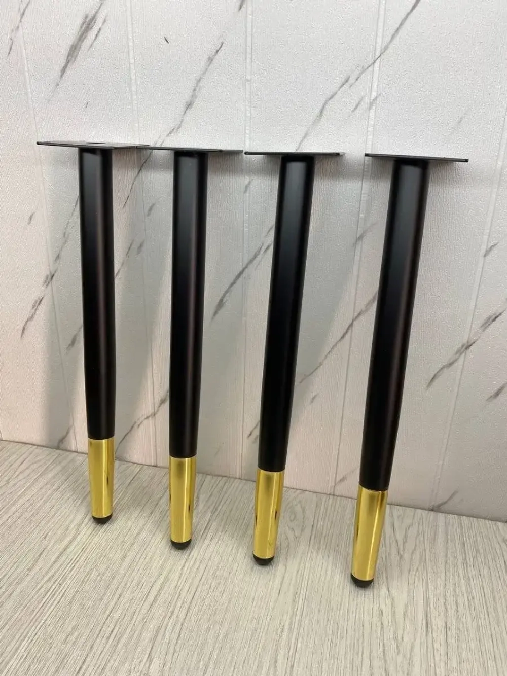 Ножки мебельные опоры черные с золотом Косые 400мм/4штуки