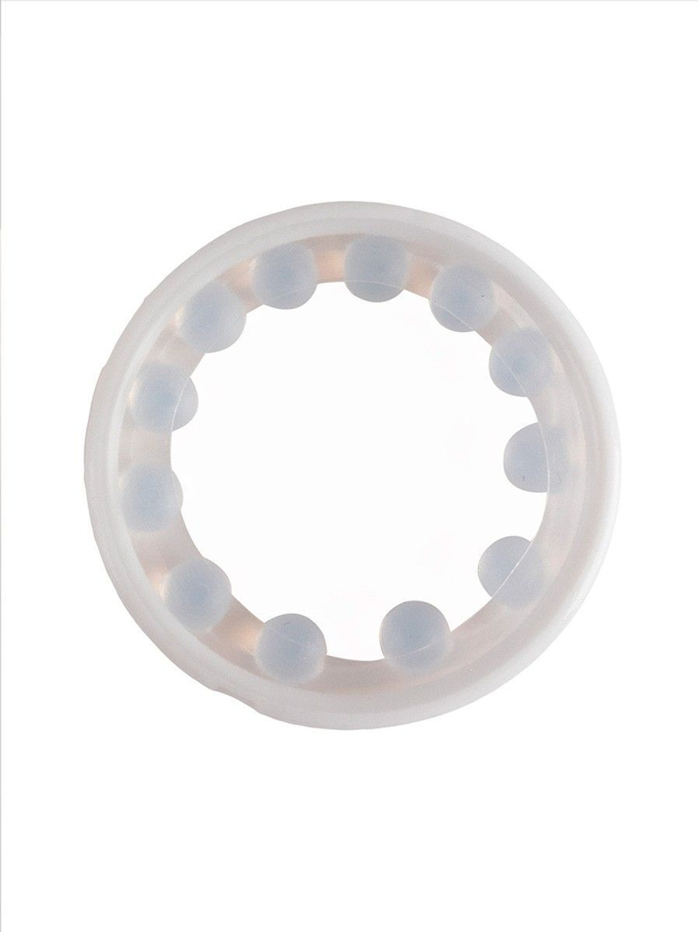 Эрекционное кольцо со стимулирующими шариками на поверхности (Цвет: белый)