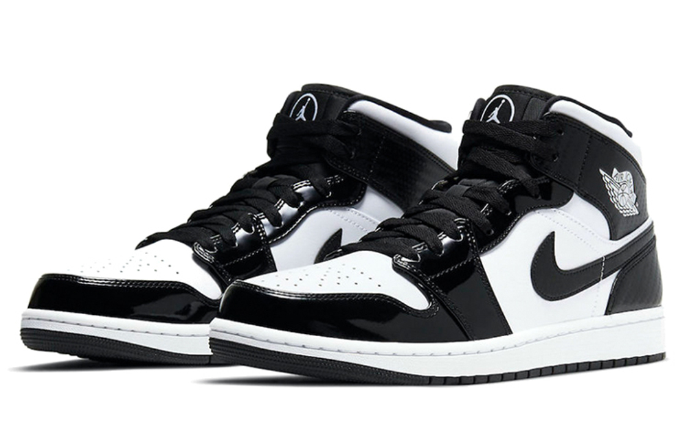 Jordan Air Jordan 1 mid se asw "black and white" Shock Absorption Anti-Slip Help Retro Basketball Shoes Men's Black and White Panda