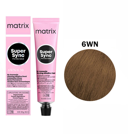 Matrix Super Sync PreBonded 6WN/6.30 - Тёмный блондин теплый натуральный 90 мл