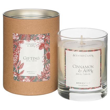 Свеча ароматическая 40ч Ambientair Gifting Корица и яблоко