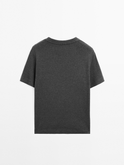Massimo Dutti Футболка с коротким рукавом из 100% хлопка, антрацитово-серый