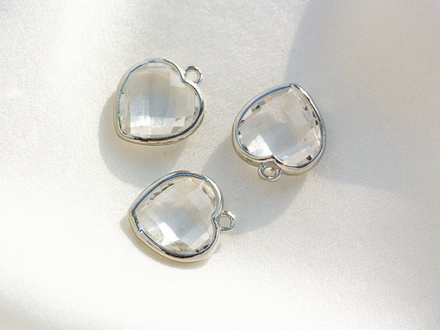 Подвеска "Сердце" 15мм, из прозрачного хрусталя