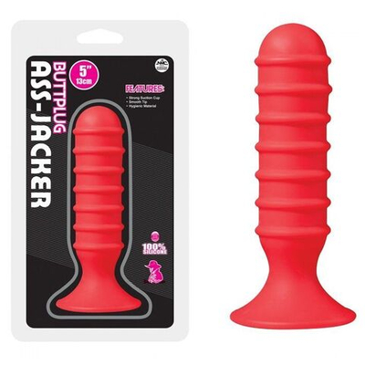 Красный анальный плаг с объемными кольцами (Цвет: красный)