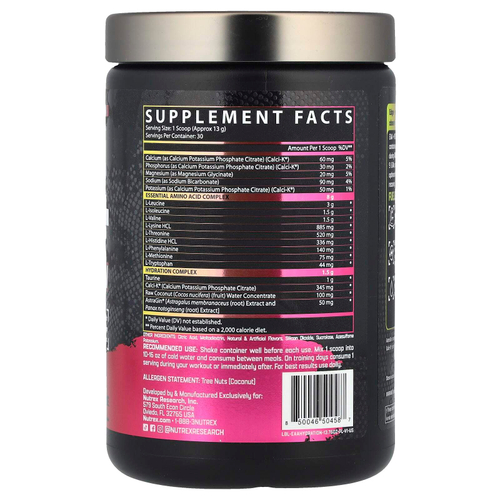 Nutrex Research, EAA + Hydration, розовый лимонад, 390 г (13,76 унции)