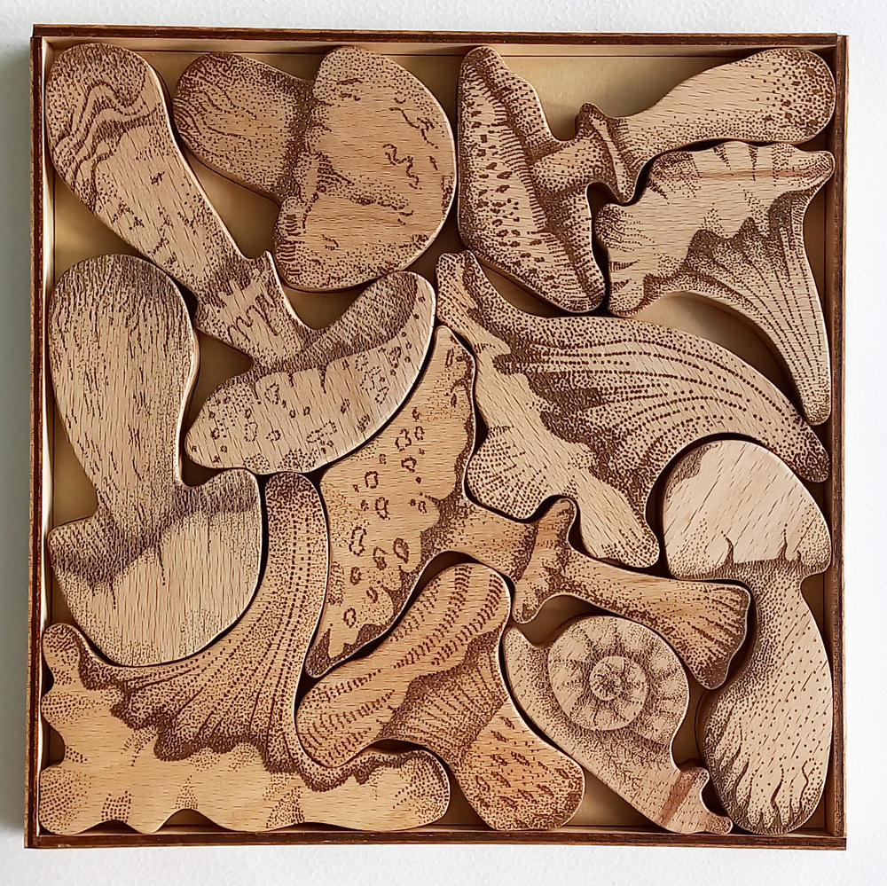Деревянный пазл Грибы