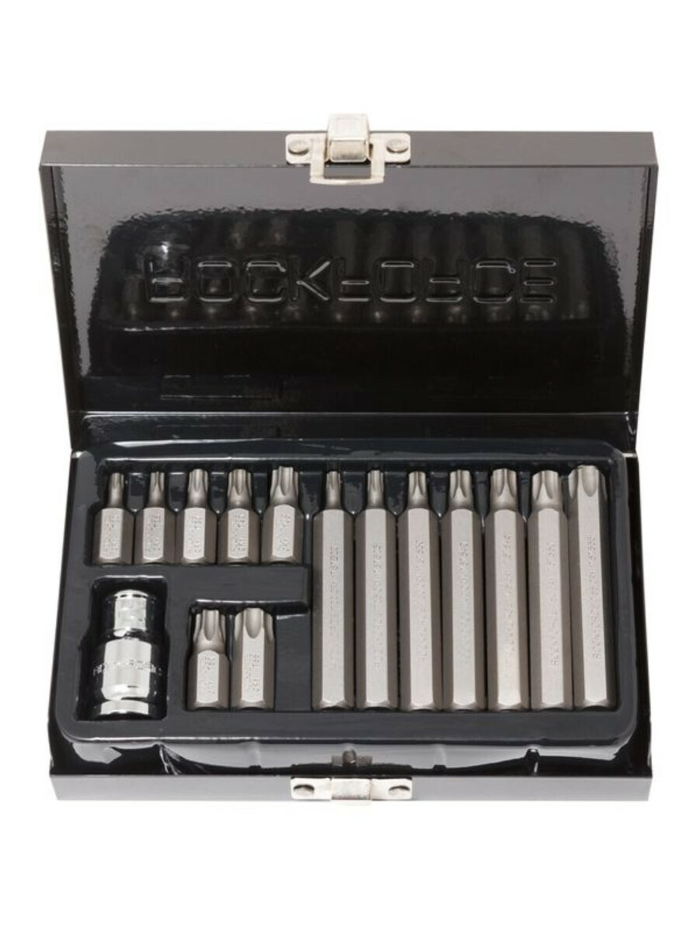 Набор бит TORX с битодержателем,15пр. 1/2''(L: 30/75мм, Т20,Т25,Т30,Т40,Т45,Т50,Т55) RockForce##Rock FORCE RF-4156(C)