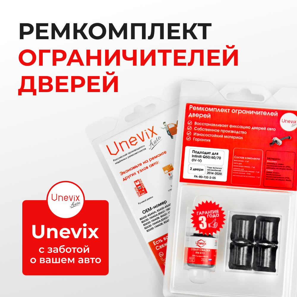 Ремкомплект ограничителей дверей Infiniti Q50 (IV) / Q60 (V) / Q70 (IV) V37; Y51 (2 двери, тип 32) 2014-2020