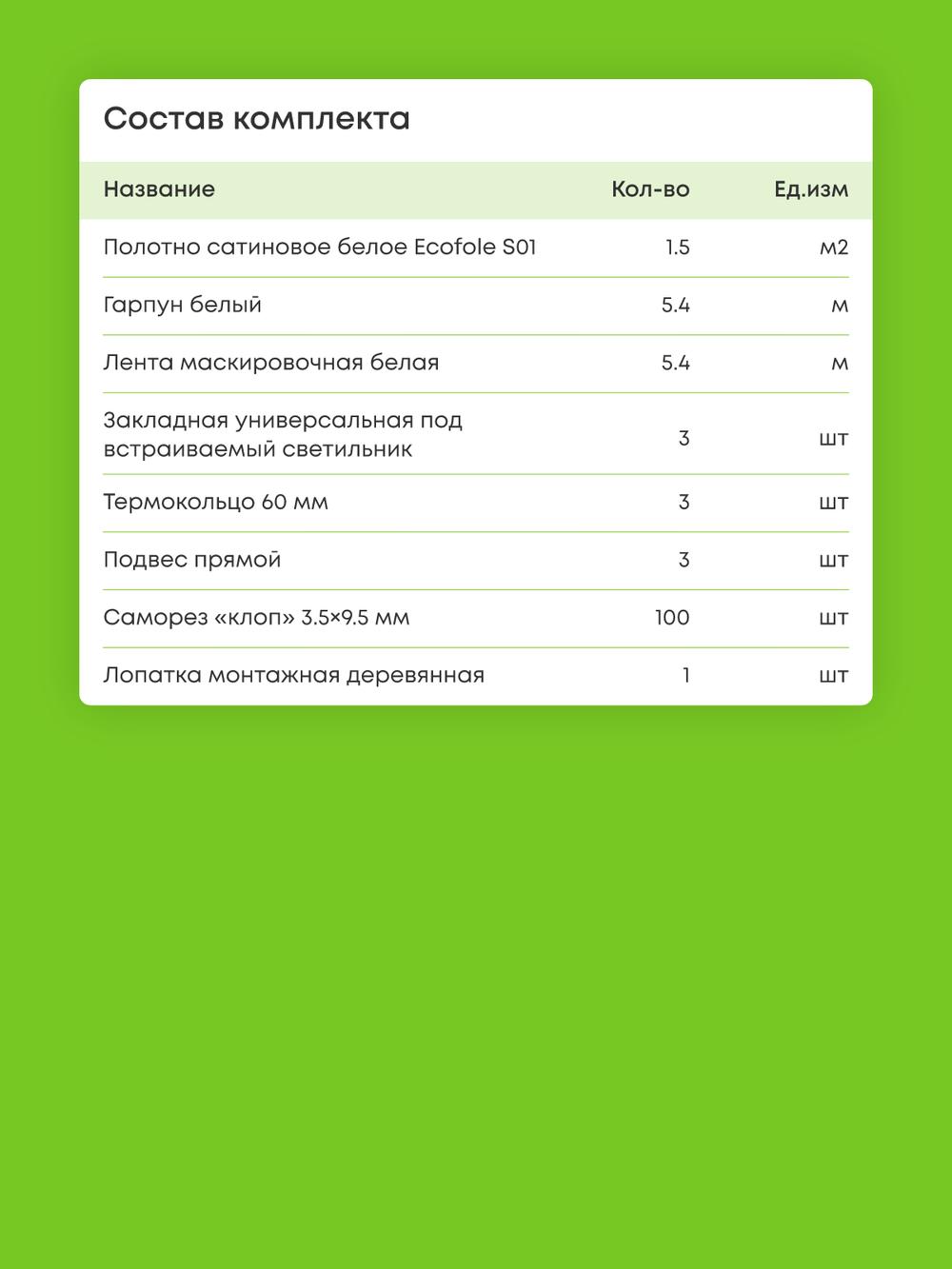 Сатиновый натяжной потолок 1.5 м2