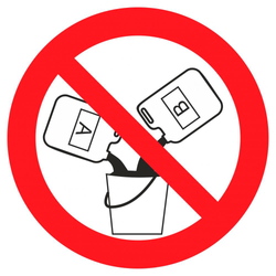 Знак - Запрещается смешивать жидкости