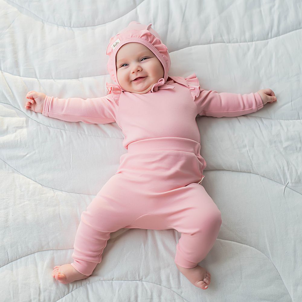 Ползунки с открытой ножкой и рюшей "Роза" 0+