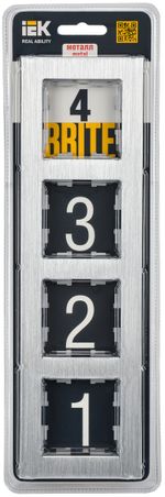 BRITE Рамка 4 -местная РУ-4-1-БрА металл алюминий IEK