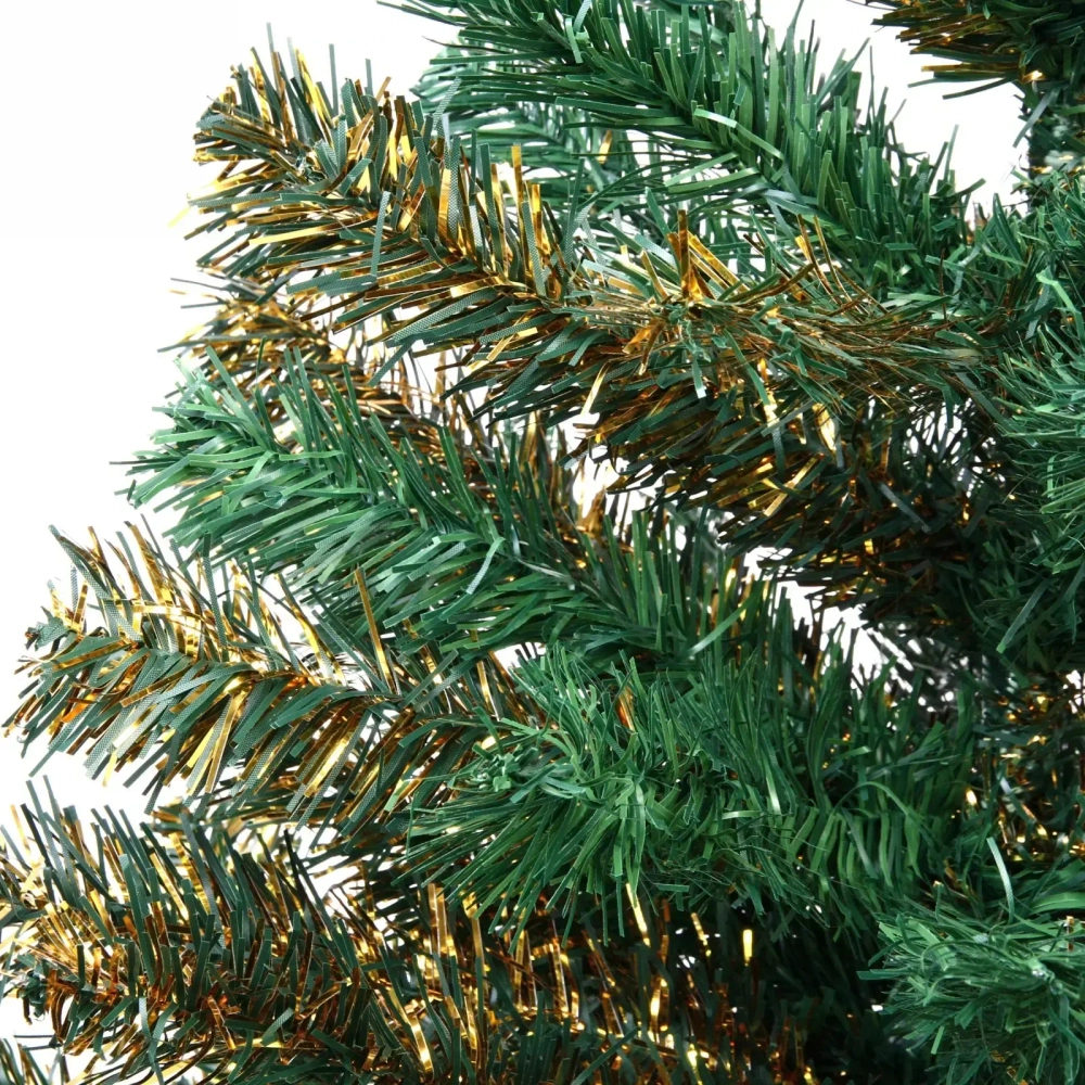 Ёлка «Золотая дымка» 180 см, ПВХ зеленый с золотом (480 веток)