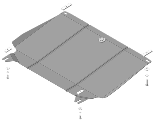 Усиленная защита Motodor картера двигателя, кпп. 2 мм, сталь. для Chevrolet Lacetti 2004-2012,Daewoo Gentra 2013-2015 арт.63002