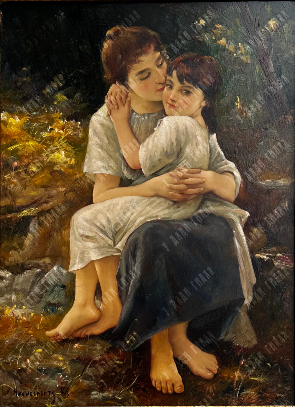 Наувэлаэртс В. (Nauwelaerts W.) «Портрет мамы с дочерью». Масло. н. ХХ века.