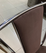 Стул Марсель каркас хром основание велюр шоколад