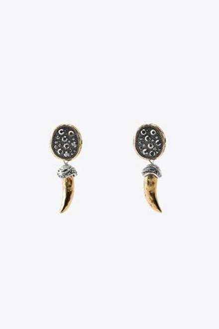 ZARA СЕРЬГИ «РОГ» СО СТРАЗАМИ, ЗОЛОТИСТЫЙ