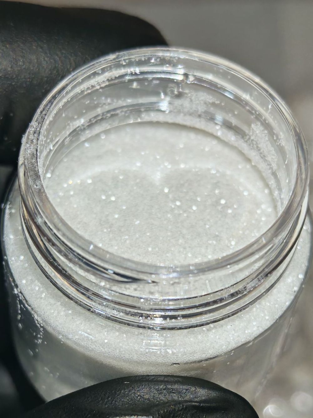 Блёстки Глиттер 301-02мм Белый прозрачный глянец - универсальные