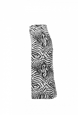 Юбка шёлковая годе бежевая с черным рисунком 02-07-22 SS