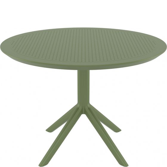 Пластиковый стол Sky Ø105 см, оливковый