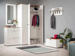 Прихожая Остин 1 Белый шагрень/Дуб Вотан