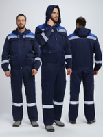 Костюм Нейч-2 СОП с капюшоном К. (тк.Смесовая,210) п/к, т.синий/васильковый