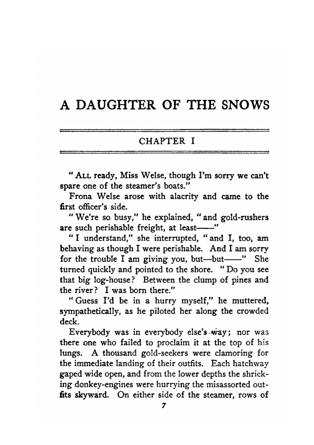 A Daughter of the Snows | Jack London